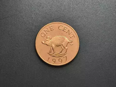 Bermuda, One Cent, 1997, Sob, zinco/cobre, 19mm