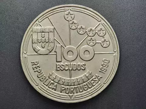 Portugal, 100 escudos, 1990, Sob/FC, Comem. II Série Descobrimentos - À Conquista do Atlântico - Navegação Astronómica, cuproníquel, 34mm