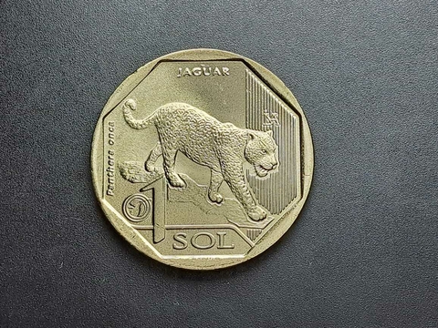 Peru, 1 Sol, 2018, FC, Série Fauna Silvestre, Jaguar, cobre/zinco/níquel, 25,5mm