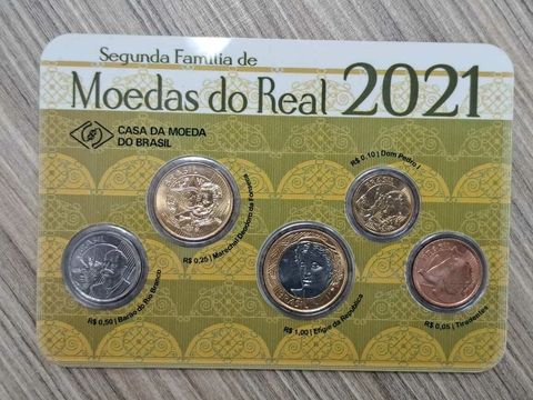 Set moedas do Real 2021, FC, em blister oficial, tiragem apenas 5 mil unidades