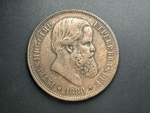 B797 - Moeda de 40 réis de 1880, MBC/Sob, bronze, 30mm