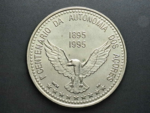 Açores, 100 Escudos, 1995, Comem. Centenário da Autonomia de Açores, cuproníquel, 33mm