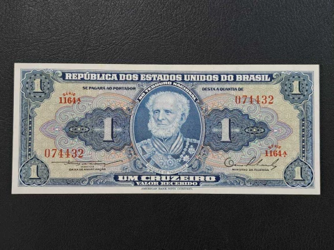 C010 - Cédula de 1 cruzeiro, de 1954, Sob/FE - comprar online