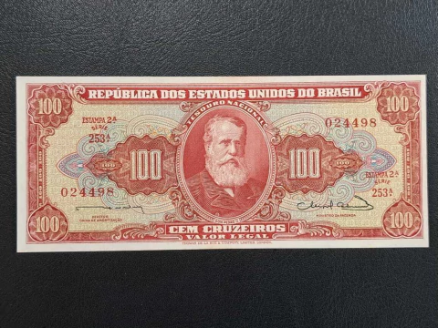 C096 - Cédula de 100 cruzeiros, de 1963, FE - comprar online