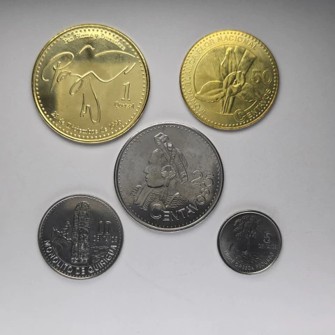 Guatemala, set com 5 moedas de 5 centavos à 1 Quetzal, 2010-2022, FC - comprar online