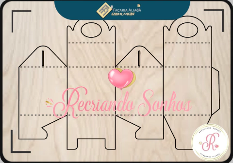 243. Faca caixa quadrada alça - Recriando Sonhos