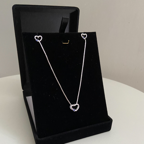 CONJUNTO CORAÇÃO PONTO AMETISTA PRATA