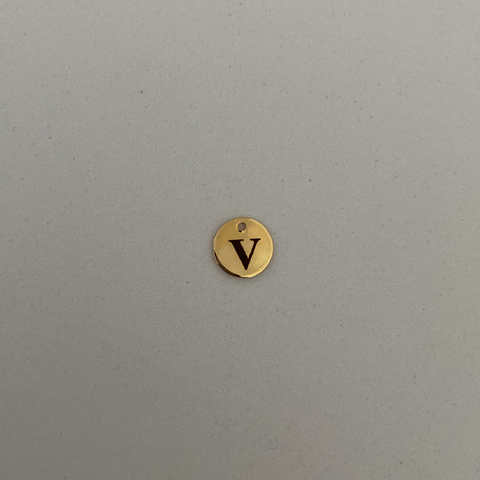 PINGENTE MEDALHA PERSONALIZADO 8 mm DOURADO