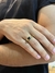 Anel Pedra Preta com Friso Lateral - Banhado a Ouro - comprar online