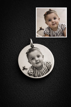 Pingente Personalizado Redondo M - Prata 925