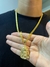 Corrente Cadeado Duplo 5mm + Face de Cristo - Banhado a Ouro