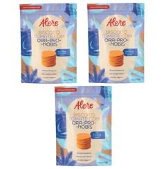 Kit 3 Biscoitos Tomate E Ora-Pro-Nobis Sem Glúten Vegano Alere 210g
