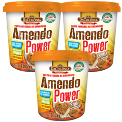 KIT - 3 Pastas De Amendoim Crunchy Amendo Power 100% Integral Dacolônia 3Kg