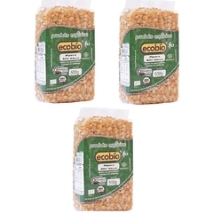 KIT - 3 Milhos De Pipoca Orgânico Alto Vácuo Ecobio 1,5Kg