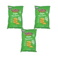 Kit 3 Chips Aipim Sem Glúten Feito com Óleo de Coco DaColônia 105g