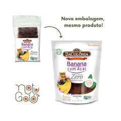 Bananinha Sem Açúcar Orgânica Barrinha de Banana com Açaí DaColônia 150g na internet