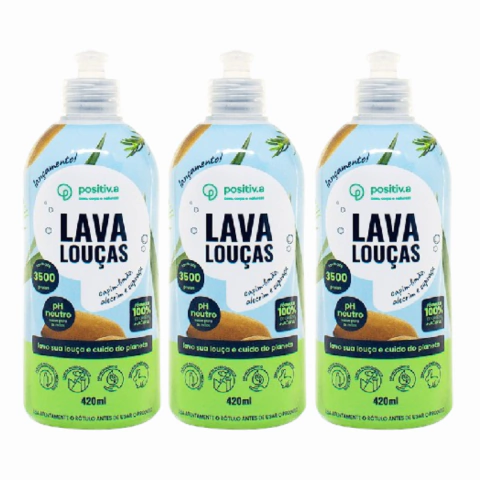 Kit 3 Lava Louça Capim Limão Positiva hipoalergênico 1,260ml - comprar online