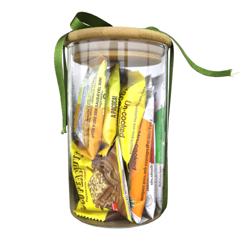 KIt Mix de 8 Doces Uncooked S/ Açúcar + 1 Pote de Vidro Hermético 600ml - comprar online