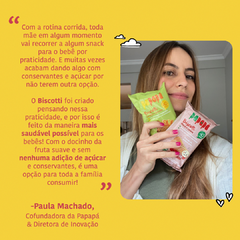 Biscoito Infantil Papapá Biscotti com maçã e canela 60g - Natu Gaio - Loja Especializada em Produtos Naturais e Orgânicos
