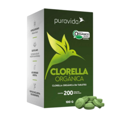 Clorella Orgânica Pura Vida 200 Tabletes com 500mg Cada