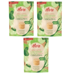 Kit 3 Biscoitos Castanha De Caju com Cebolinha Sem Glúten Alere 210g