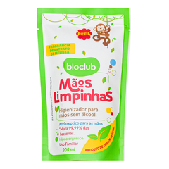 Refil Mãos Limpinhas Higienizador Sem Álcool BioClub 200ml