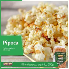 KIT - 3 Milhos De Pipoca Orgânico Alto Vácuo Ecobio 1,5Kg