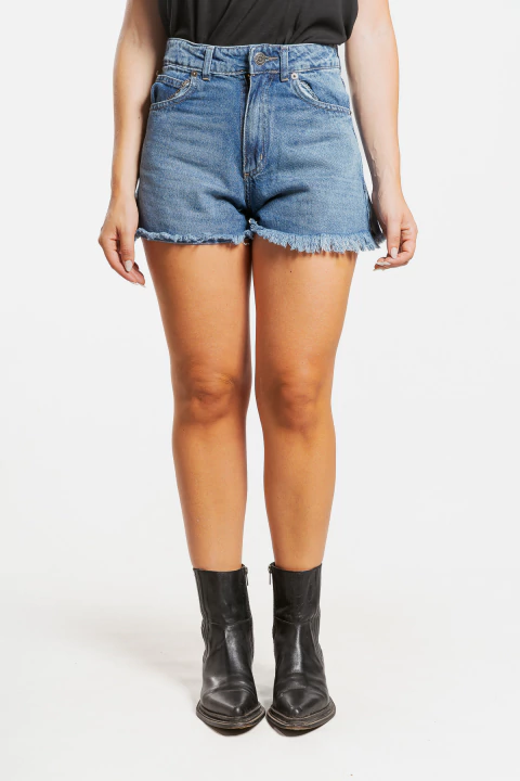 SHORT REBELL MOM DEFLE BLUE - comprar online