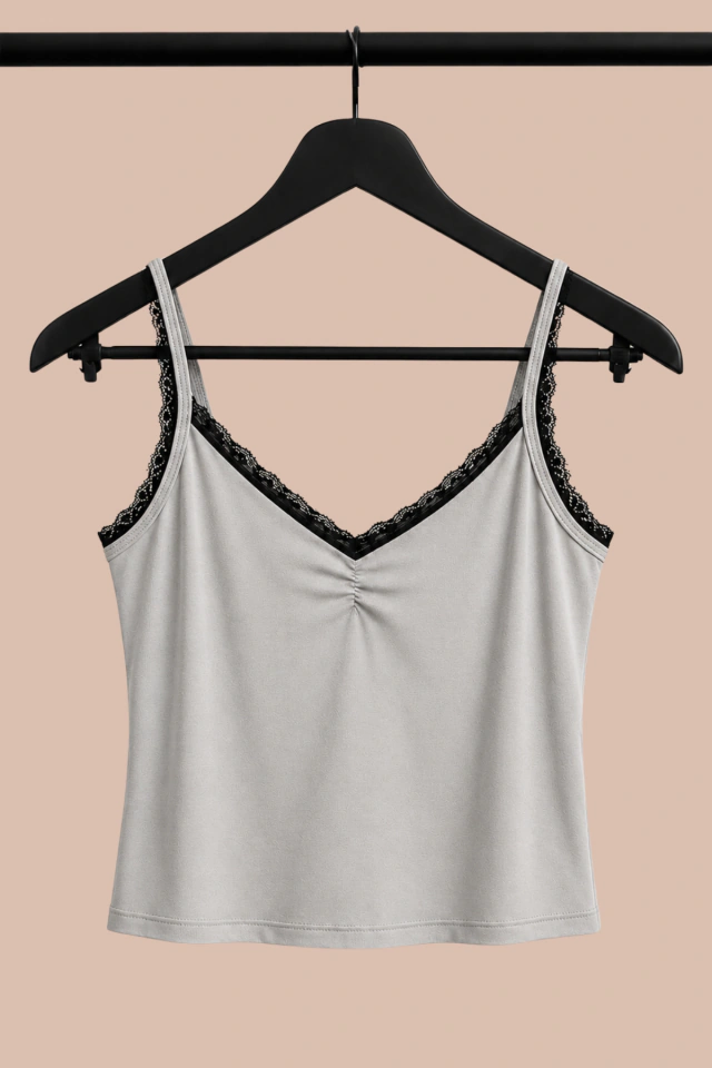 TOP CALY FRUNCE PUNTILLA GREY — imagen 2