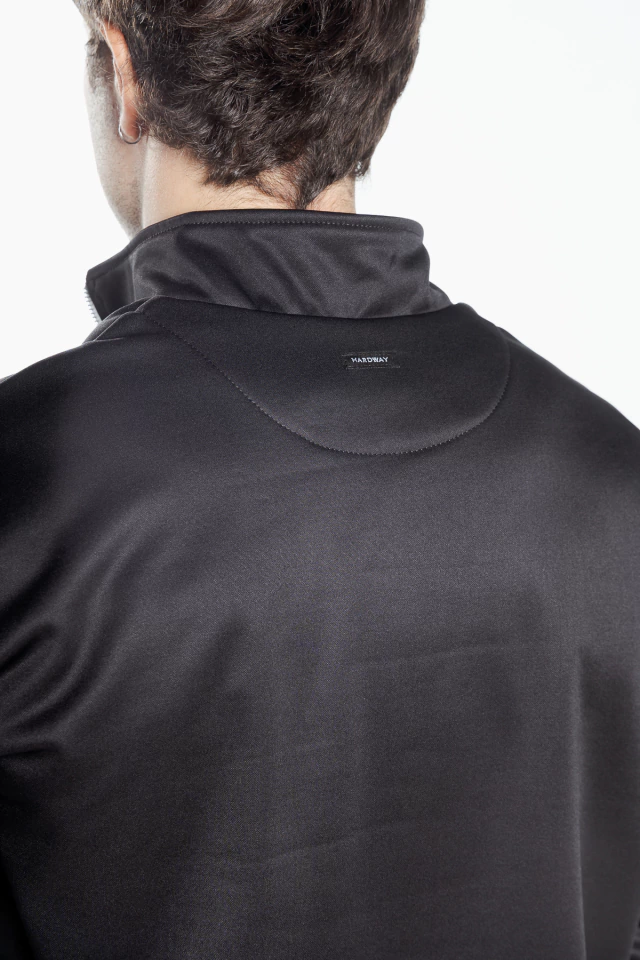 BUZO SPORTS M/CIERRE BORDADO BLACK — imagen 3
