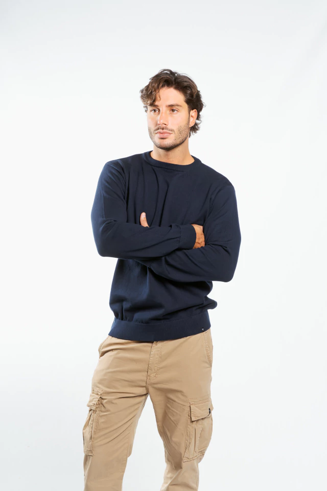 SWEATER DRAMMEN BASIC MARINO