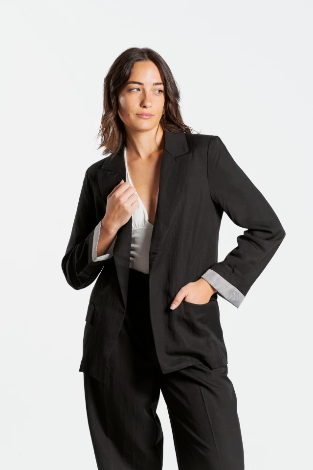 BLAZER PAX SATEN BLACK