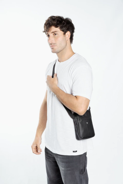 MORRAL BURKINA LEATHER BLACK - comprar online