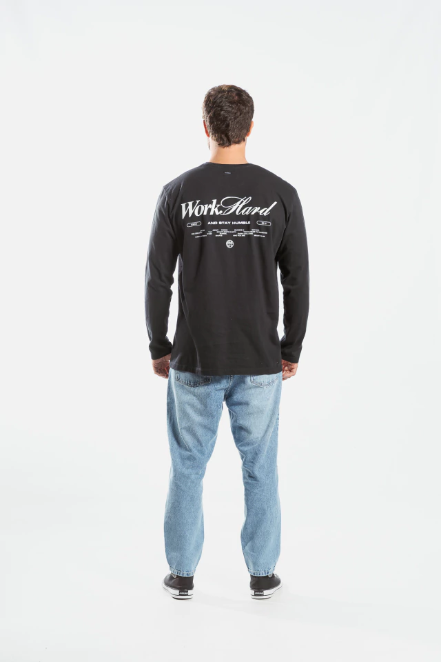 REMERA M/L HARD WORK RLX BLACK