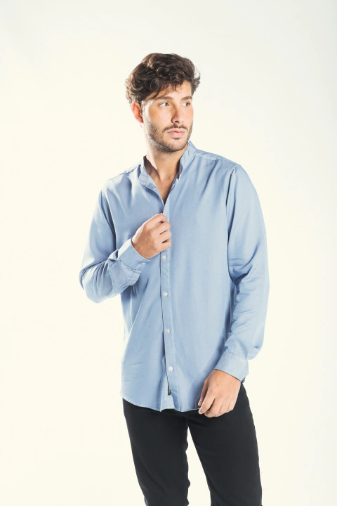 CAMISA BANES MAO DENIM CELESTE