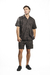 CAMISA M/C WASHED LINO BLACK en internet