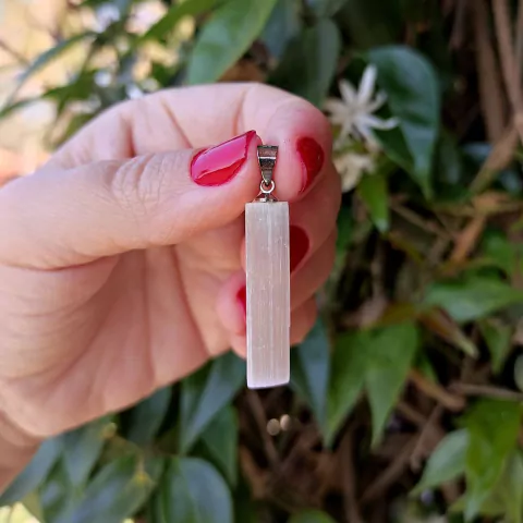 Pingente Selenita Branca