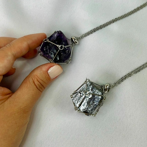 Colar Cesta Elo Cristalina - Prateada