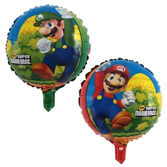 Globo Circulo Super Mario Bross & Luigi 18" x5