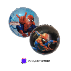 Globo Circulo Spiderman Azul y Negro 18" x5