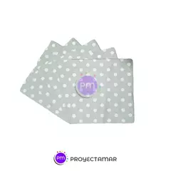 Servilletas Gris Lunares Blancos x20