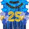 Combo Cumpleaños Globos Temática Azul Dorado