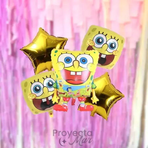 Blister Set 5 Globos Bob Esponja