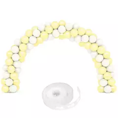 Kit Arco 100 Globos Blanco y Amarillo