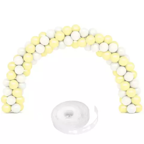 Kit Arco 100 Globos Blanco y Amarillo