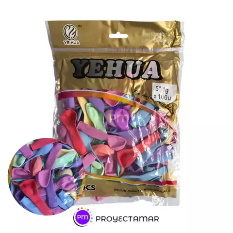 Globos 5" Látex Importado Pastel Surtido Pack x100