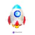 Globo Cohete Espacial 24" x5