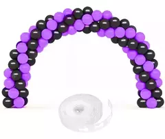 Kit Arco 100 Globos Negro y Violeta