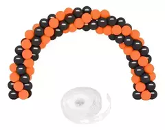 Kit Arco 100 Globos Negro y Naranja