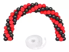 Kit Arco 100 Globos Negro y Rojo